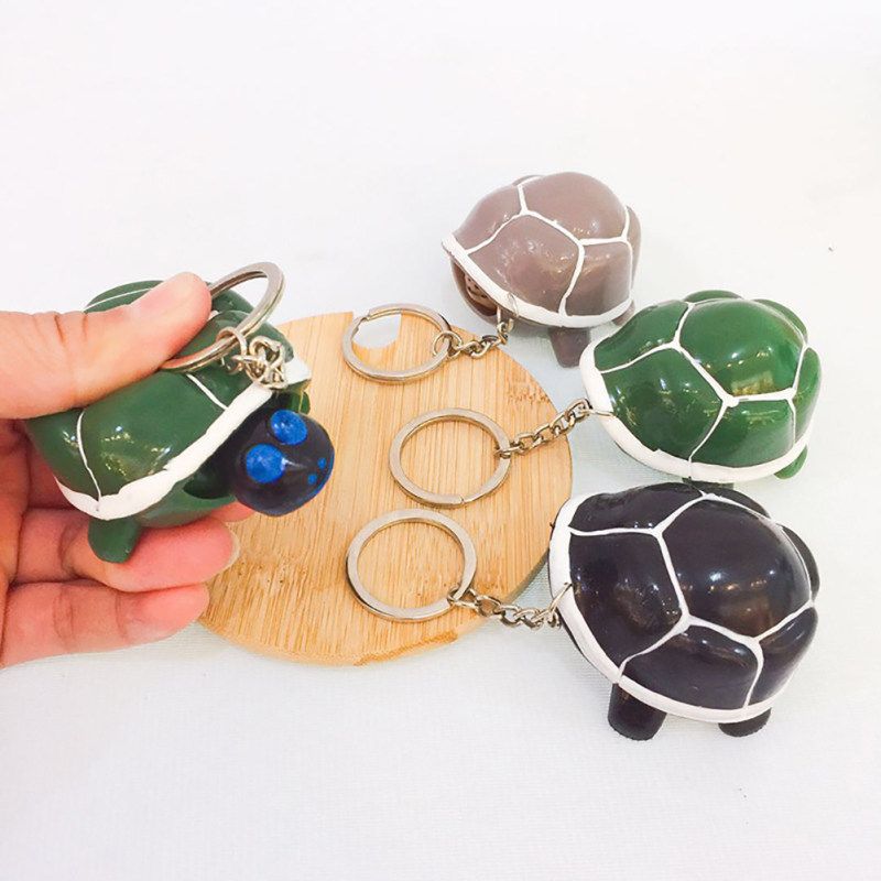 Lovely PVC Pop Out Head Turtle Squeeze Stress Relieve-Black
