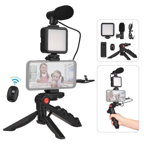 Live Streaming Vlogging Kit LED Video Light Tripod Phone