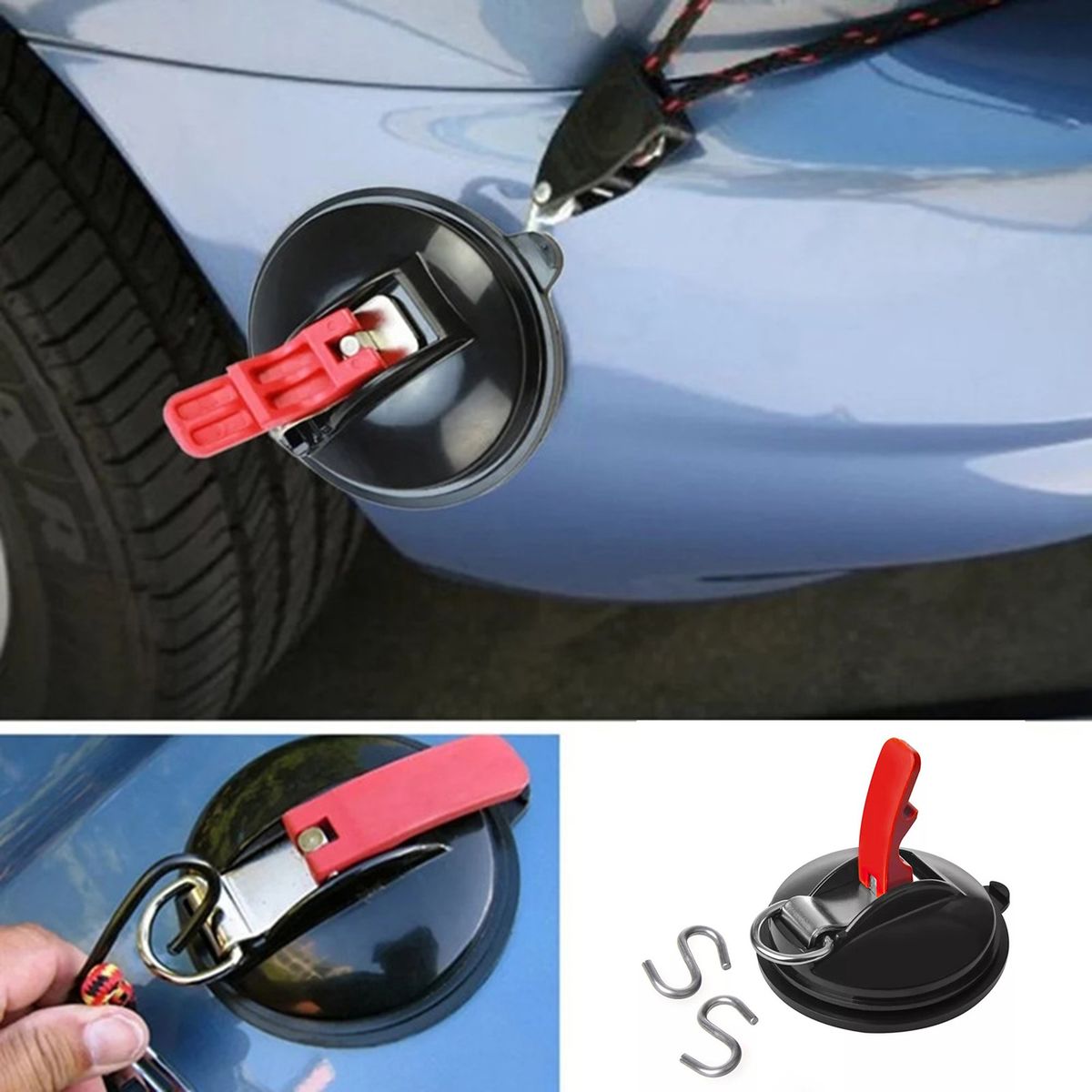 Vacuum Suction Cup Anchor With 2PCS Securing Hooks Heavy