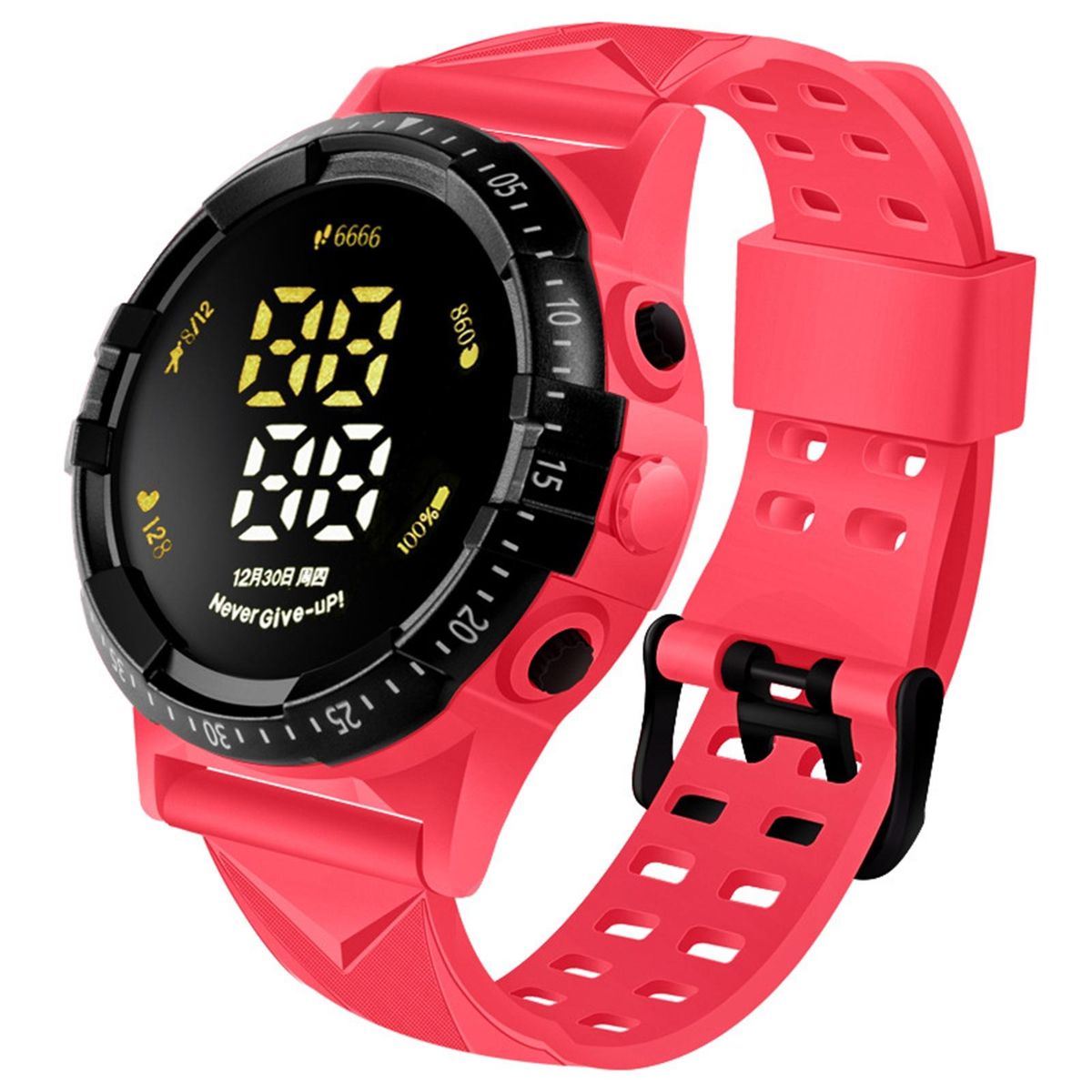 Kids Sport Watch LED Large Screen Breathable Hole-Red