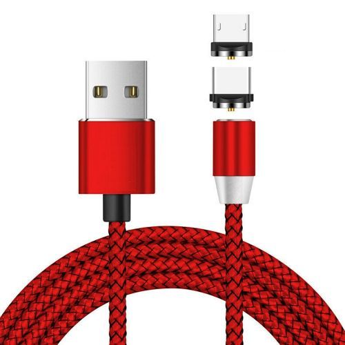 2-in-1 Micro USB / Type-C 1m Magnetic Metal Charging Cable