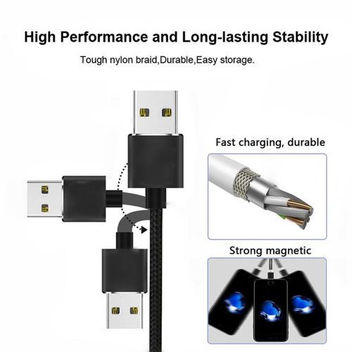2-in-1 Micro USB / Type-C 1m Magnetic Metal Charging Cable