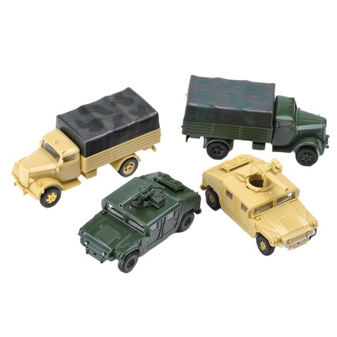 4PC 1/72 4D Assemble Truck USA Humvee Germany Truck Plastic Vehicle