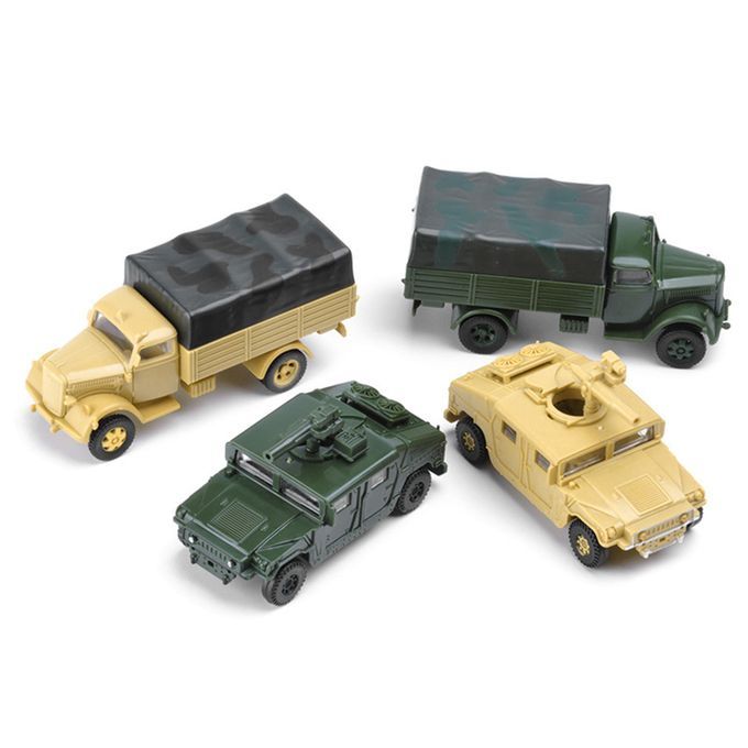 4PC 1/72 4D Assemble Truck USA Humvee Germany Truck Plastic Vehicle