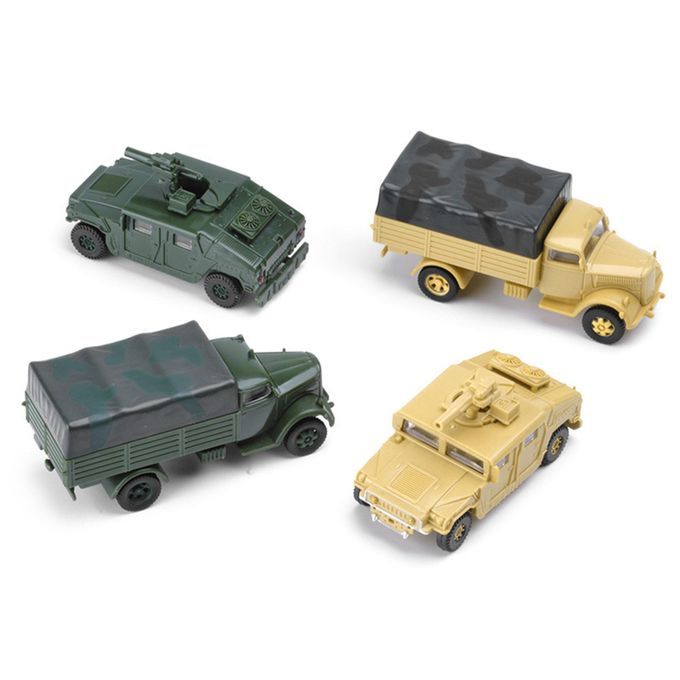 4PC 1/72 4D Assemble Truck USA Humvee Germany Truck Plastic Vehicle