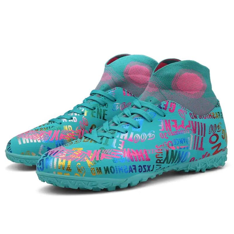 2022 Men High Top Football Shoes Male Soccer Boots Sneakers