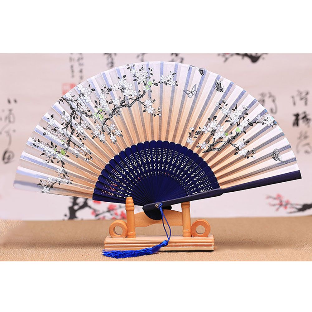 Fans For Fans Women LXY9 Folding Handheld Butterfly Home Craft Tassel Folding Bamboo Girls Art Decoration Gift Flowers Pattern