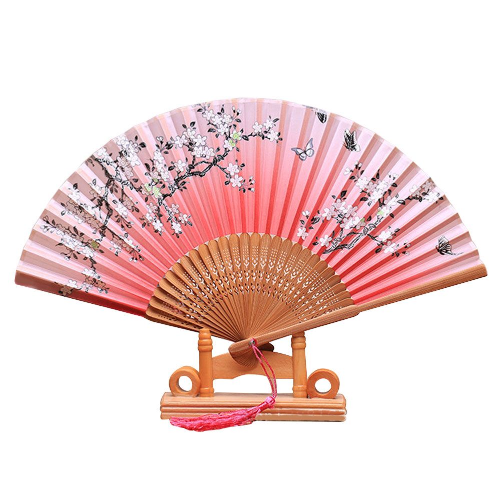 Fans For Fans Women LXY9 Folding Handheld Butterfly Home Craft Tassel Folding Bamboo Girls Art Decoration Gift Flowers Pattern