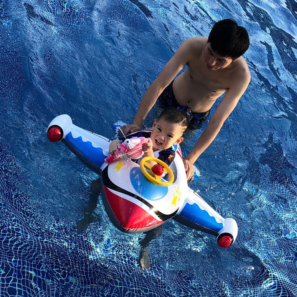 Swimming Baby Inflatable Airplane Swimming Float Seat Boat Style 1