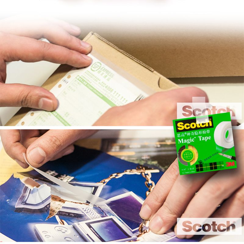 4pcs Scotch Tape Dispenser With Roll Magic Stealth