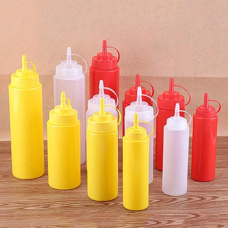 Bottle Kitchen Cooking Tools Olive Oil Storage Jar 8/12/16/24oz Condiment Dispenser Ketchup Mustard Bottles