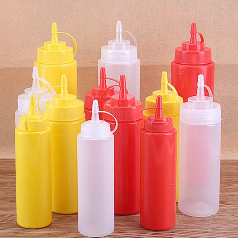Bottle Kitchen Cooking Tools Olive Oil Storage Jar 8/12/16/24oz Condiment Dispenser Ketchup Mustard Bottles