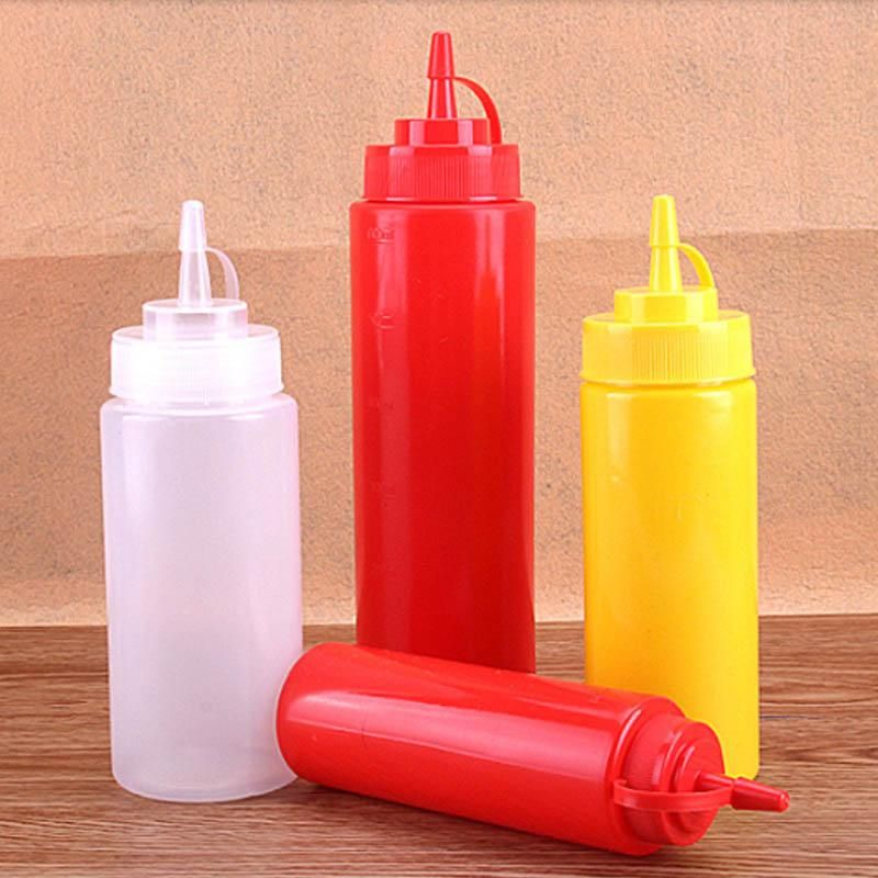 Bottle Kitchen Cooking Tools Olive Oil Storage Jar 8/12/16/24oz Condiment Dispenser Ketchup Mustard Bottles