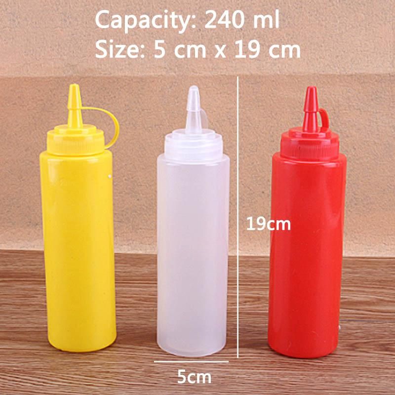 Bottle Kitchen Cooking Tools Olive Oil Storage Jar 8/12/16/24oz Condiment Dispenser Ketchup Mustard Bottles