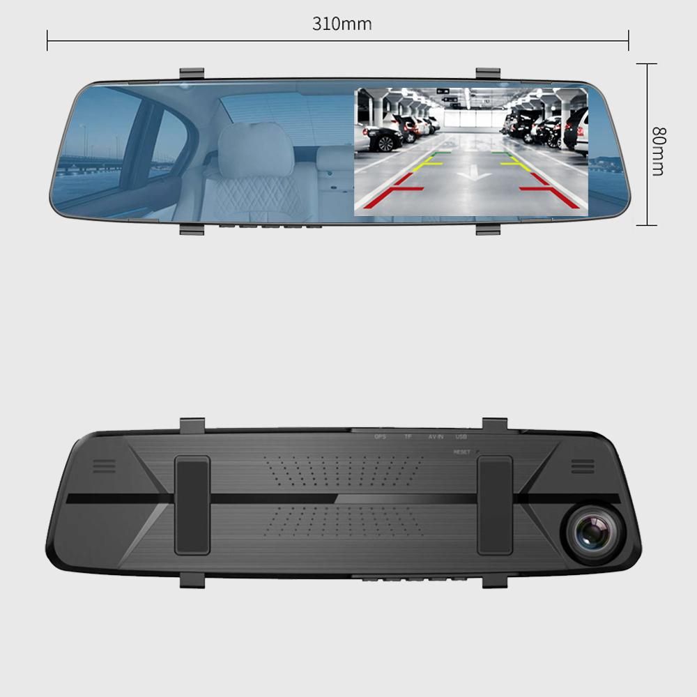 4.3 Inch FHD 1080P Car DVR Camera Rear View Mirror Video Recorder Dual Lens Registrator Dash Cam