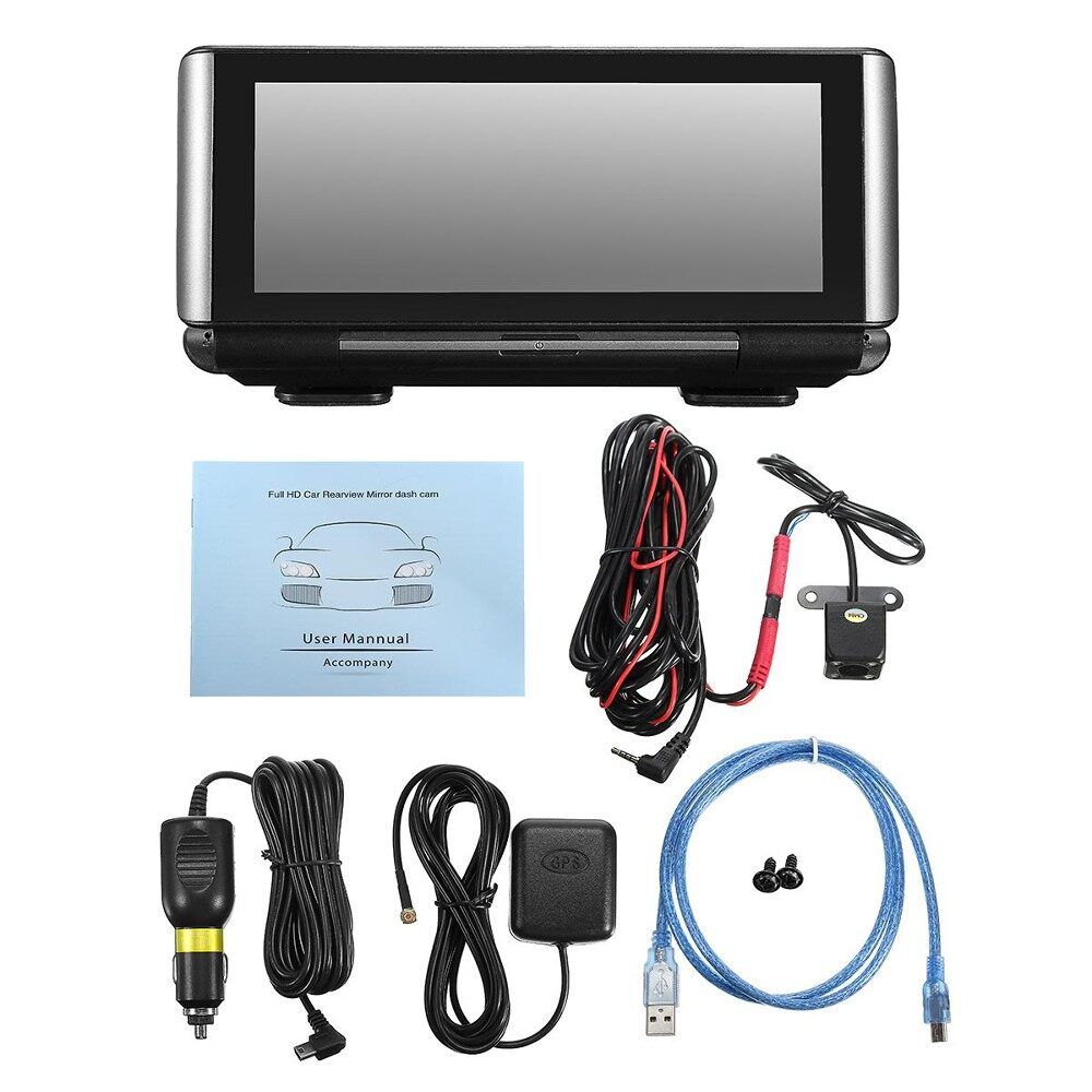 WiFi 7'' HD 1080P Android Car DVR Dual Camera Dash-Cam Rear View Recorder GPS