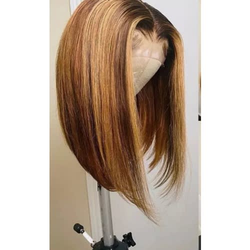 Peruvian Piano Human Hair Bob Wig With Closure