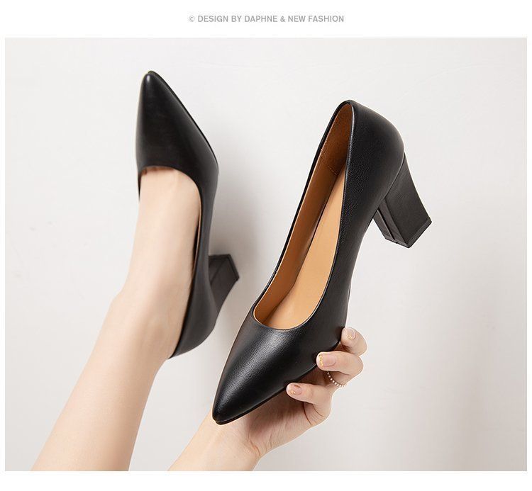 Comfortable Pointed High-heels For Professional Women - Black