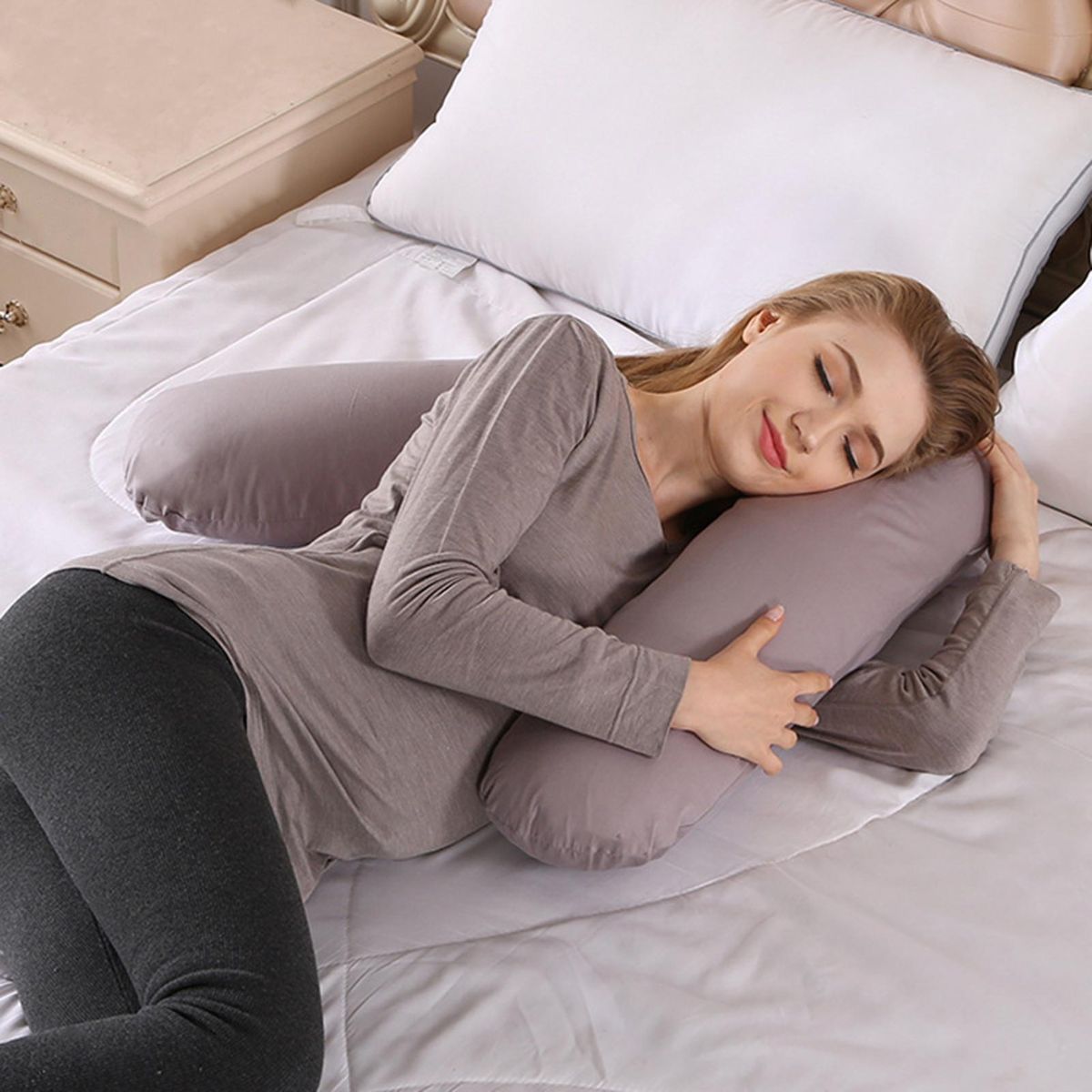 Pregnancy Pillow Flexible Pregnancy Pillow Grey