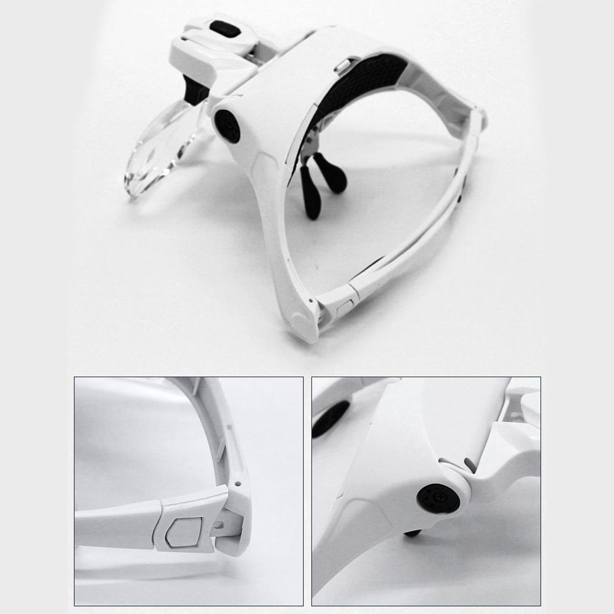 Head Mount Magnifier with LED Lights Magnifying Headband Glasses 5 Replaceable Lenses for Reading Close Work Jewelry Loupe Watch Repair (1.0X, 1.5X, 2.0X, 2.5X, 3.5X)