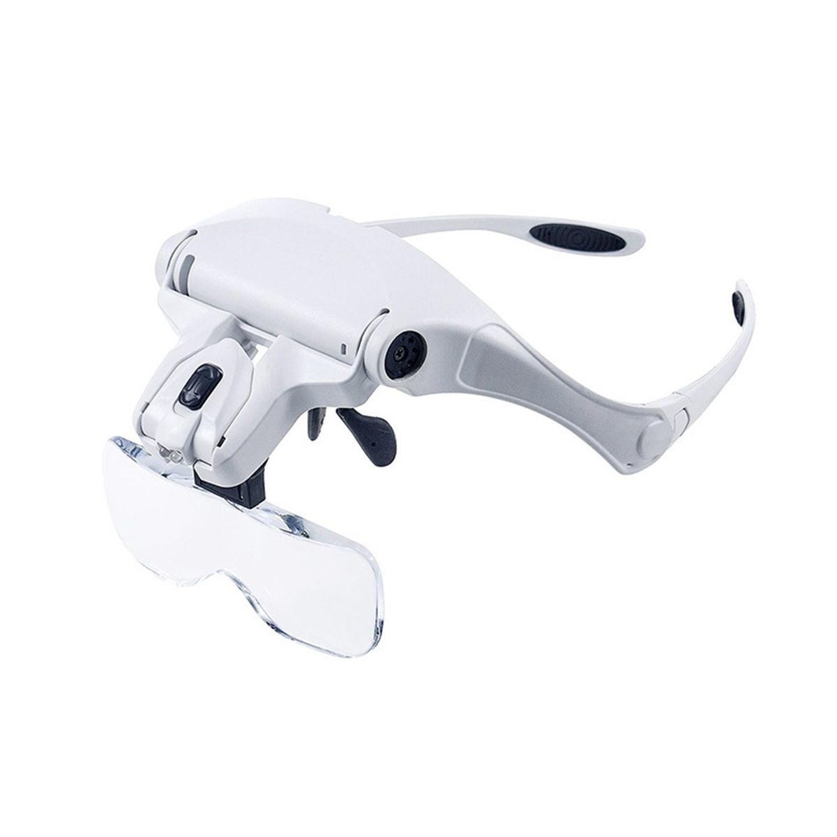 Head Mount Magnifier with LED Lights Magnifying Headband Glasses 5 Replaceable Lenses for Reading Close Work Jewelry Loupe Watch Repair (1.0X, 1.5X, 2.0X, 2.5X, 3.5X)