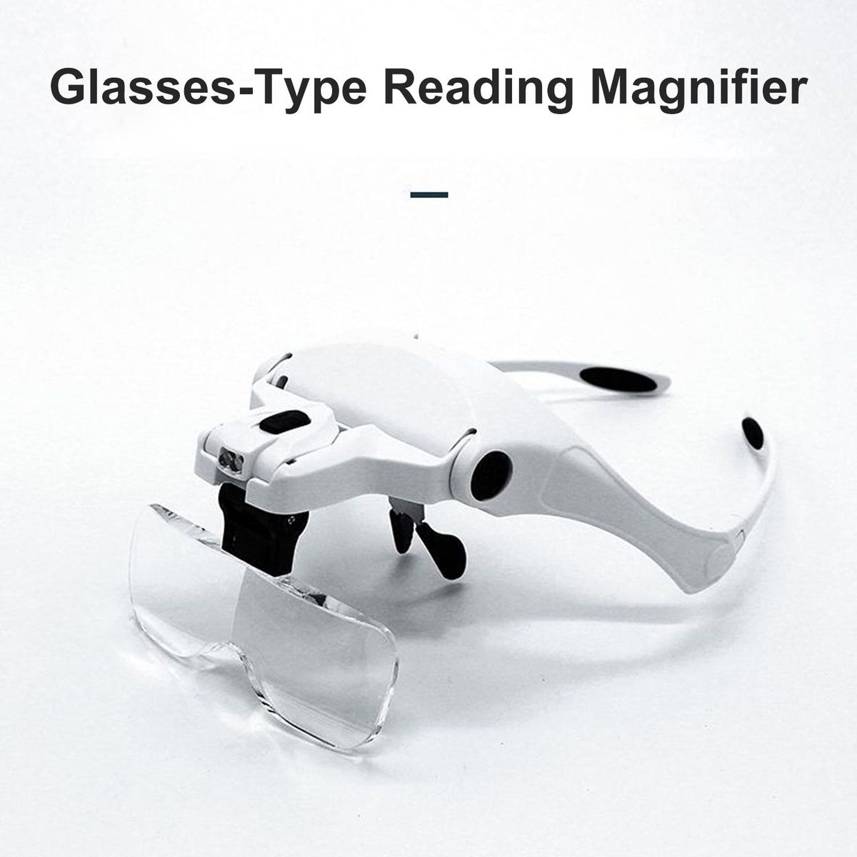 Head Mount Magnifier with LED Lights Magnifying Headband Glasses 5 Replaceable Lenses for Reading Close Work Jewelry Loupe Watch Repair (1.0X, 1.5X, 2.0X, 2.5X, 3.5X)