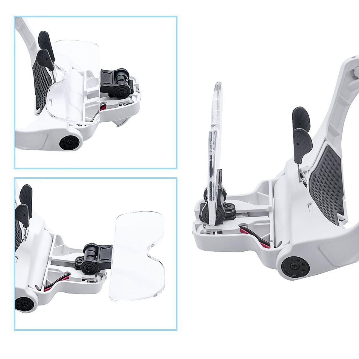 Head Mount Magnifier with LED Lights Magnifying Headband Glasses 5 Replaceable Lenses for Reading Close Work Jewelry Loupe Watch Repair (1.0X, 1.5X, 2.0X, 2.5X, 3.5X)