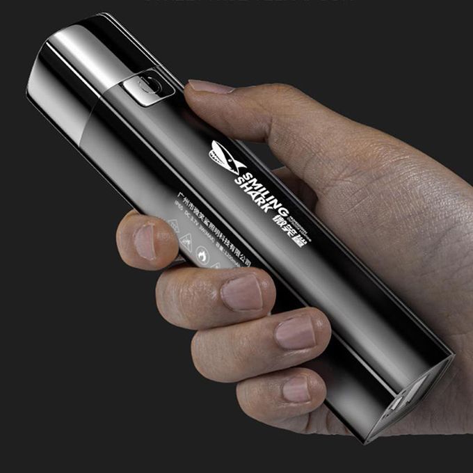 LED Strong Light Portable Flashlight USB Rechargeable - Black