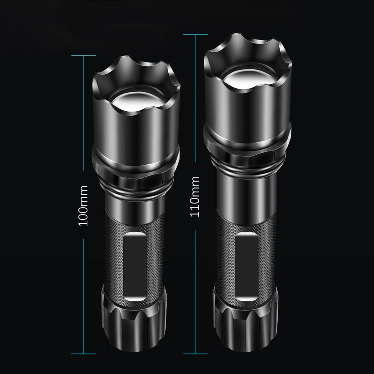 LED Torchlight USB Charging Outdoor LED Flashlight Black