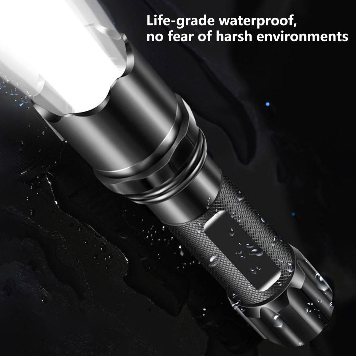 LED Torchlight USB Charging Outdoor LED Flashlight Black