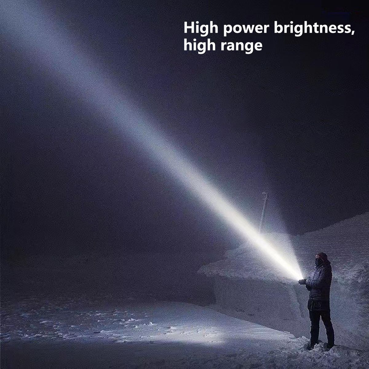 LED Torchlight USB Charging Outdoor LED Flashlight Black