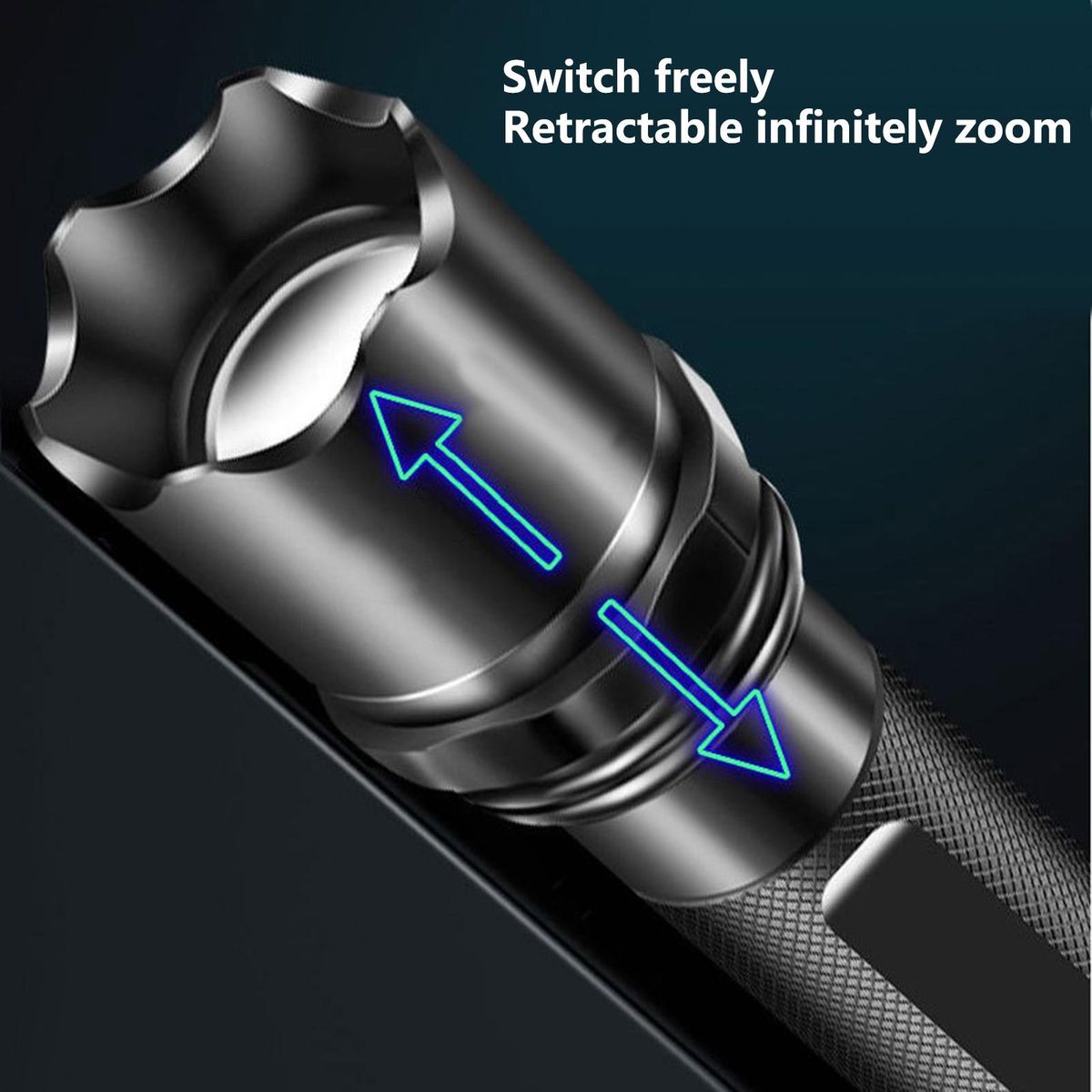 LED Torchlight USB Charging Outdoor LED Flashlight Black