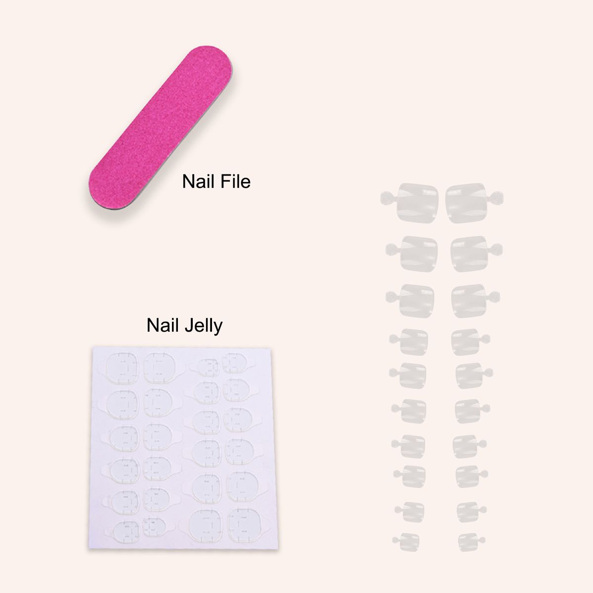 100 Pcs Fake Toenails Tips 10 Sizes False Toenails Full