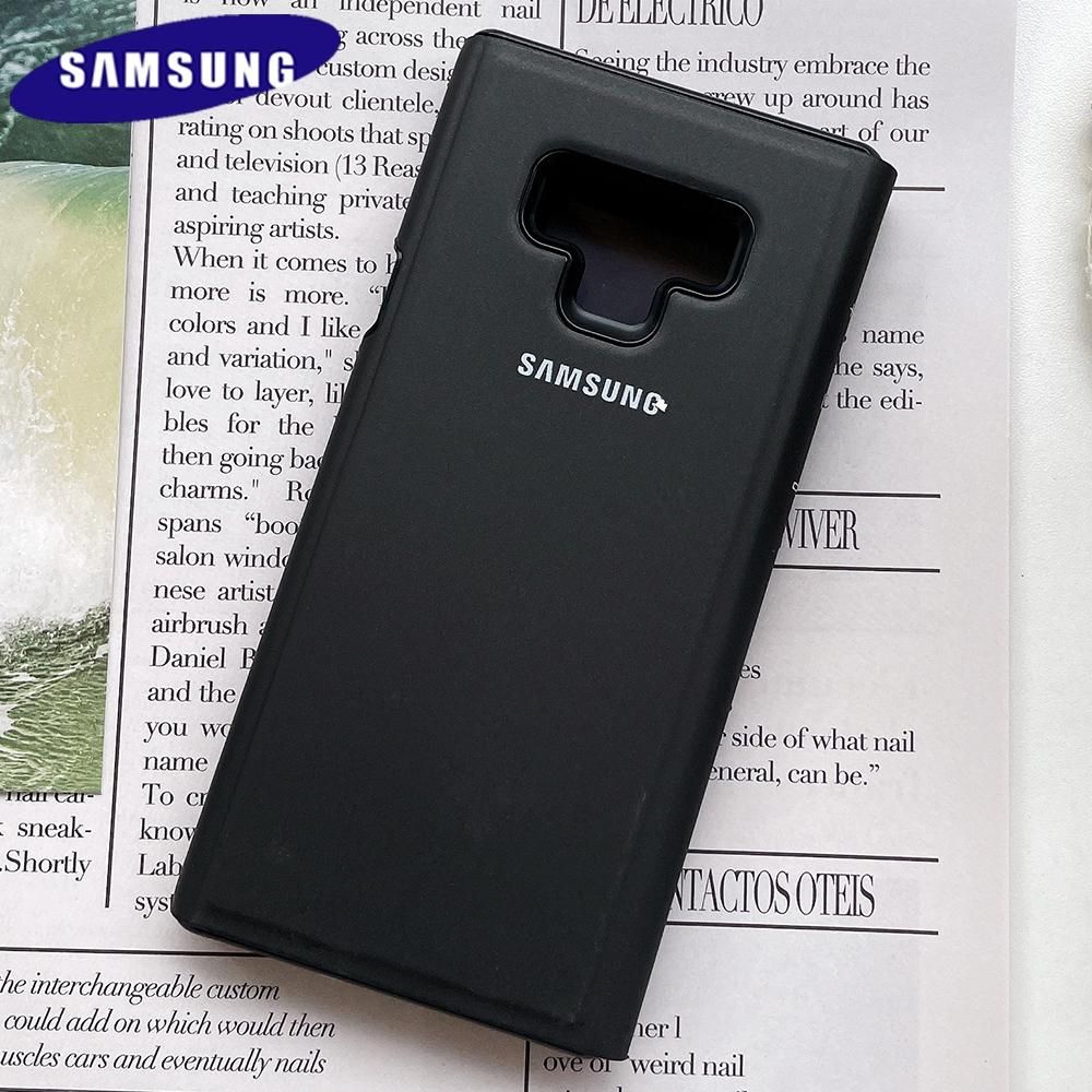 S10 Plus Mirror Clear View Smart Flip Case Original Samsung Galaxy S8 S9 Plus Note 9 8 S8  S9  S10  Black Leather Phone Covers