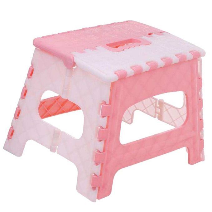 Collapsible Step Stool Anti Slip Lightweight Kitchen Bathroom Pink_2