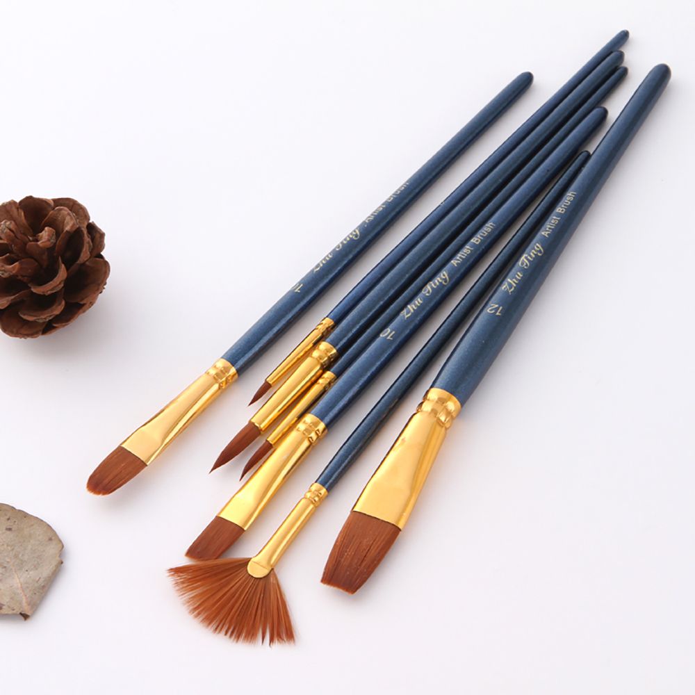7pcs/set Art Paint Brushes Set Round   Flat   Filbert   Fan