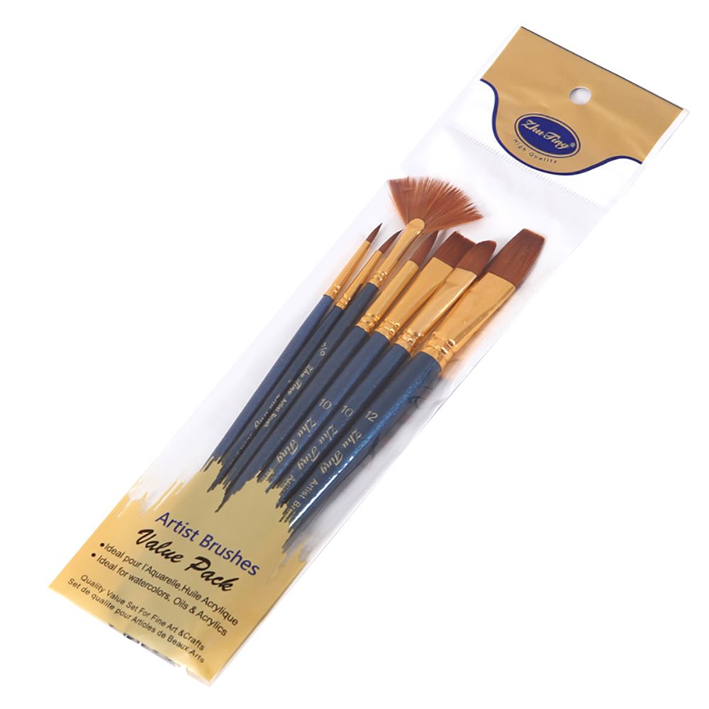 7pcs/set Art Paint Brushes Set Round   Flat   Filbert   Fan