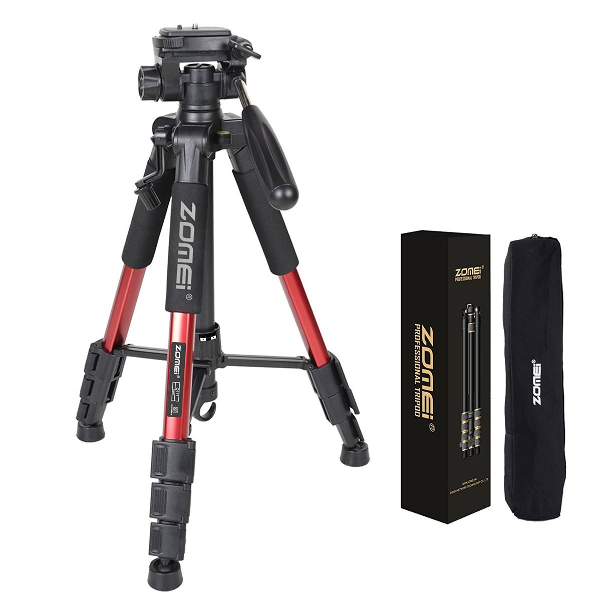 ZOMEI Q111 55" Professional Aluminum Alloy Camera Tripod For DSLR Canon Nikon Sony DV Video And Smar