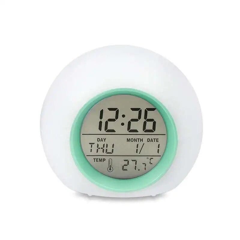 Hot Sale Kids Alarm Clock - Wake Up Light Digital Clock With 7 Colors Changing, Press Control And Snooze Function For Bedrooms
