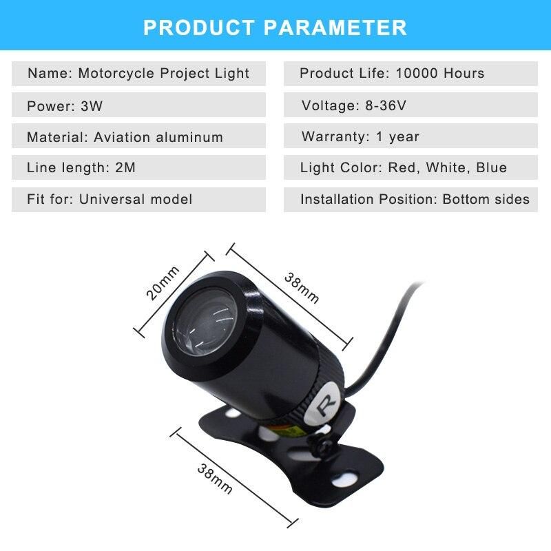 Motorcycle Projector Light Cree LED Chassis Lights Motor Projector Light Cool Decorative Lights 12V White /Red/Blue Fit All Cars