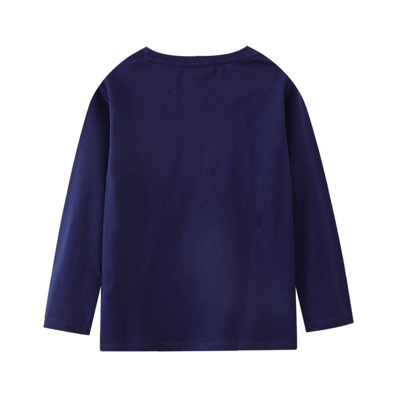 Boys Sweatshirt Glow-In-The-Dark Dinosaur Long Sleeve T-Shirt Navy Blue