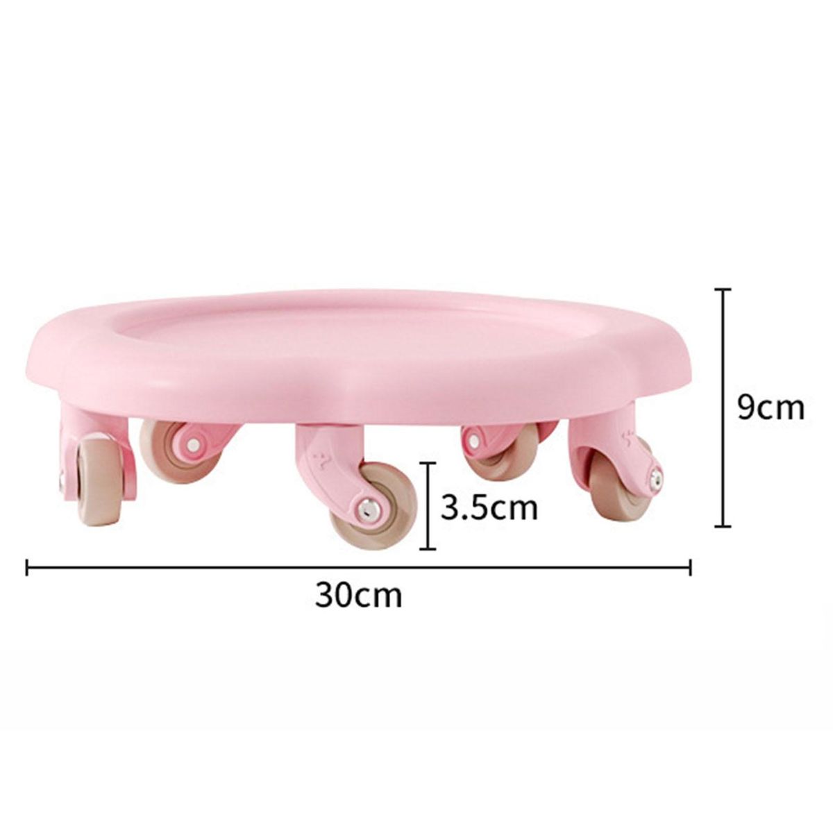 Core Strength Trainer Ultra-quiet 5-wheel Ab Roller Tray for Men Pink