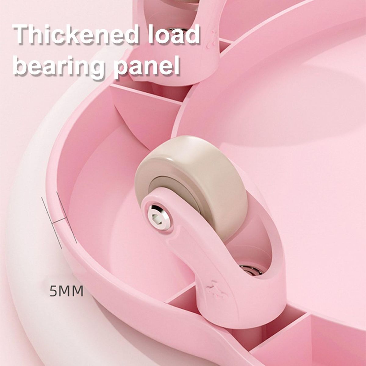 Core Strength Trainer Ultra-quiet 5-wheel Ab Roller Tray for Men Pink