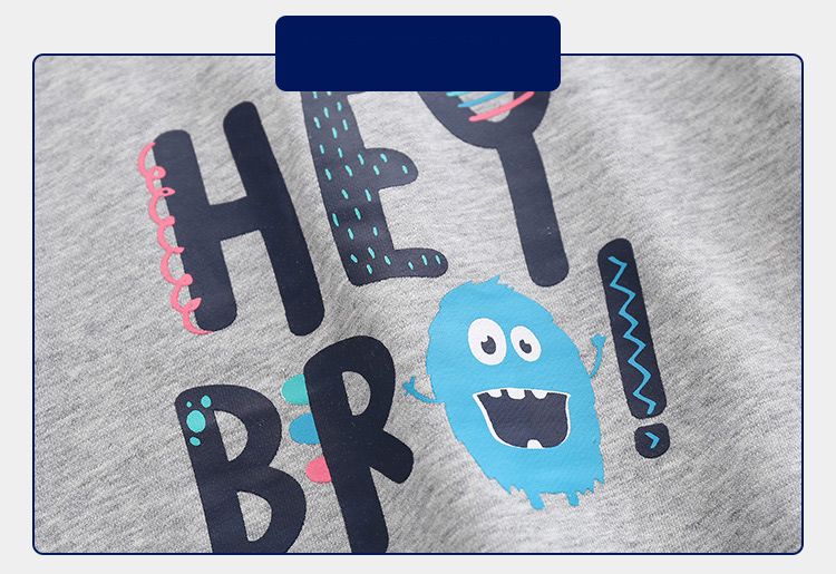 Cotton Kids Long Sleeve Boys Pullover Sweatshirts-Blue