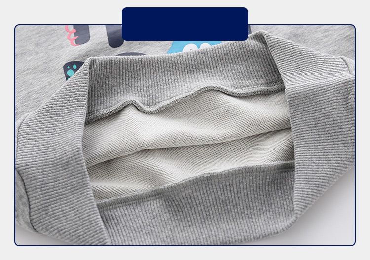 Cotton Kids Long Sleeve Boys Pullover Sweatshirts-Blue