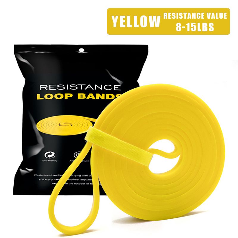 Rubber Band Resistance Band Unifor Yoga Weightlifting Gym Mobile Home Fitness 208cm-Yellwo 15BL
