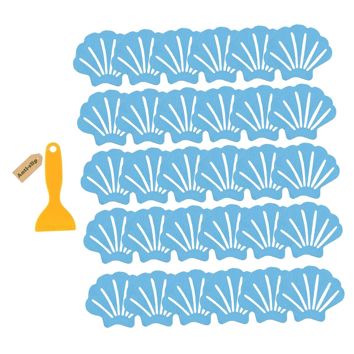 30Pcs Non-Slip Stickers With Scraper Floor Grip Shower Treads For Blue