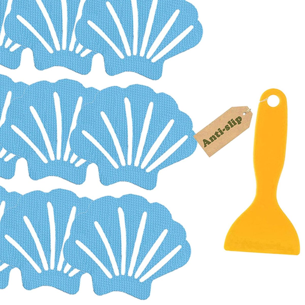 30Pcs Non-Slip Stickers With Scraper Floor Grip Shower Treads For Blue