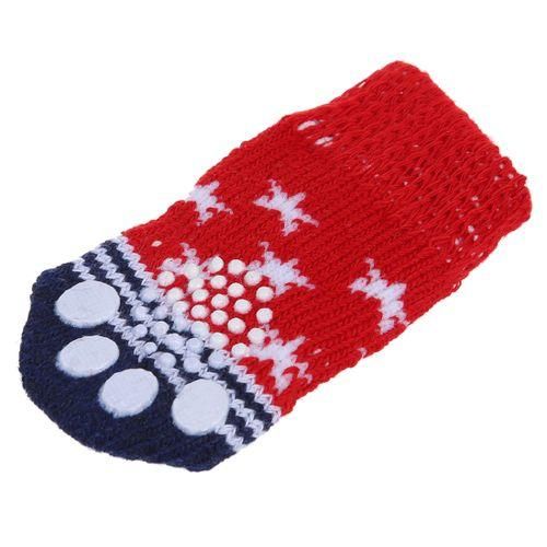 Paw Print Pet Dog Socks W/ Non-slip Bottom -