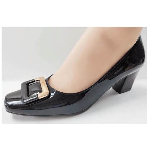 Patent Leather Mid Heel Office Shoe